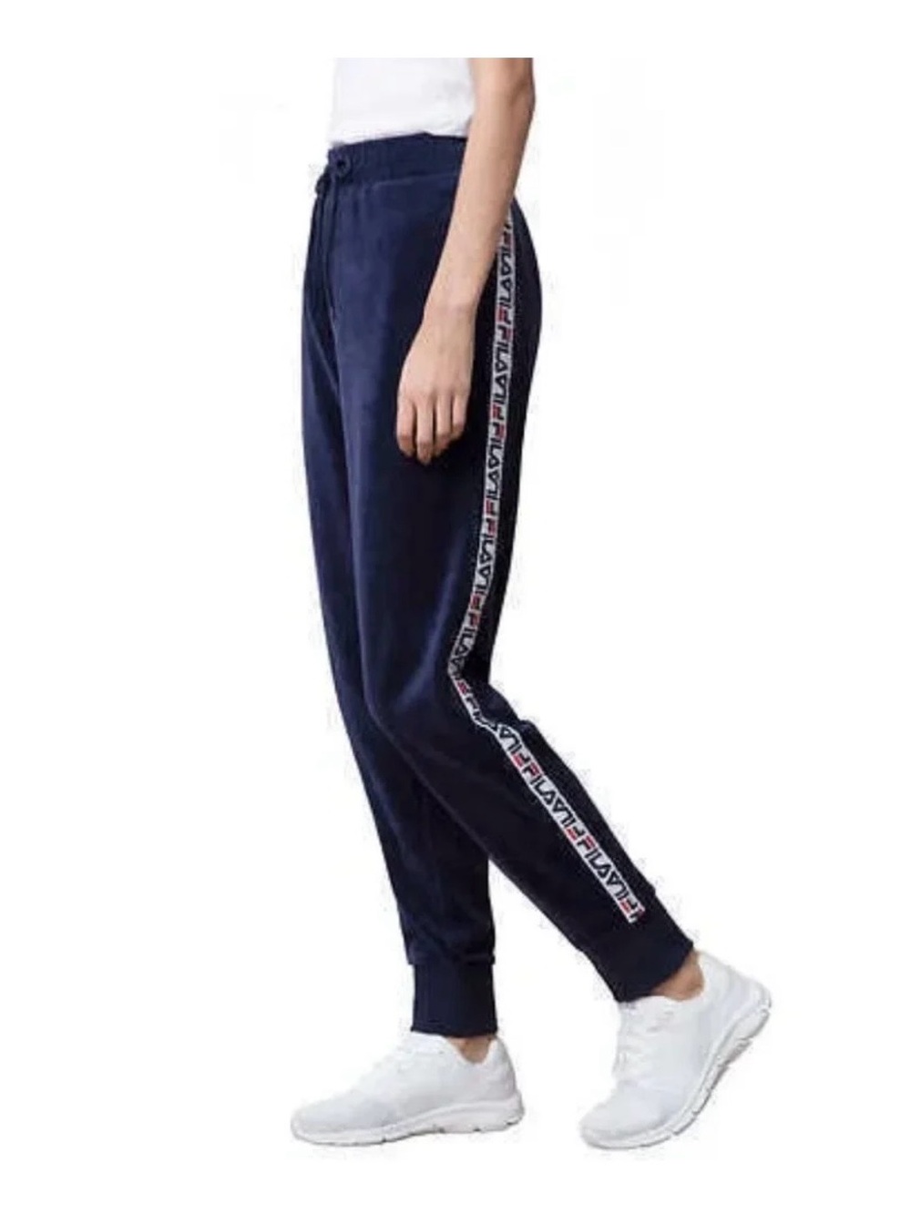 Fila Navy Side-Strip Track Joggers with Logo Tape